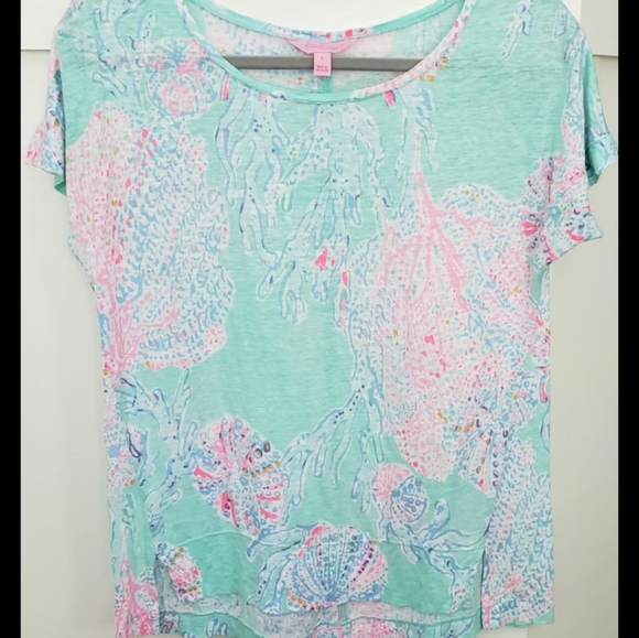 Lilly Pulitzer Tops - Lilly Pulitzer Mikela top Minty Fresh Fansea